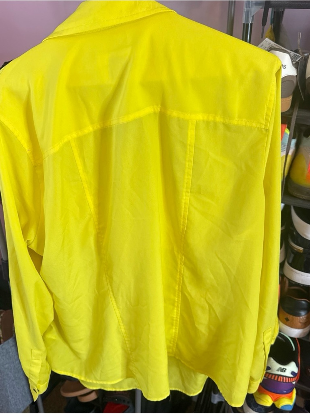 Michael Kors Bright Yellow Zip-Front Utility blouse - Picture 3 of 5